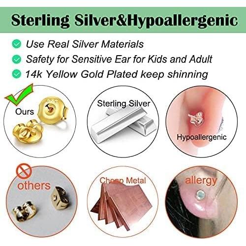 Resortes Ajustables Catinee para Aretes de Oro 14K y Plata 925 - 6 Pares