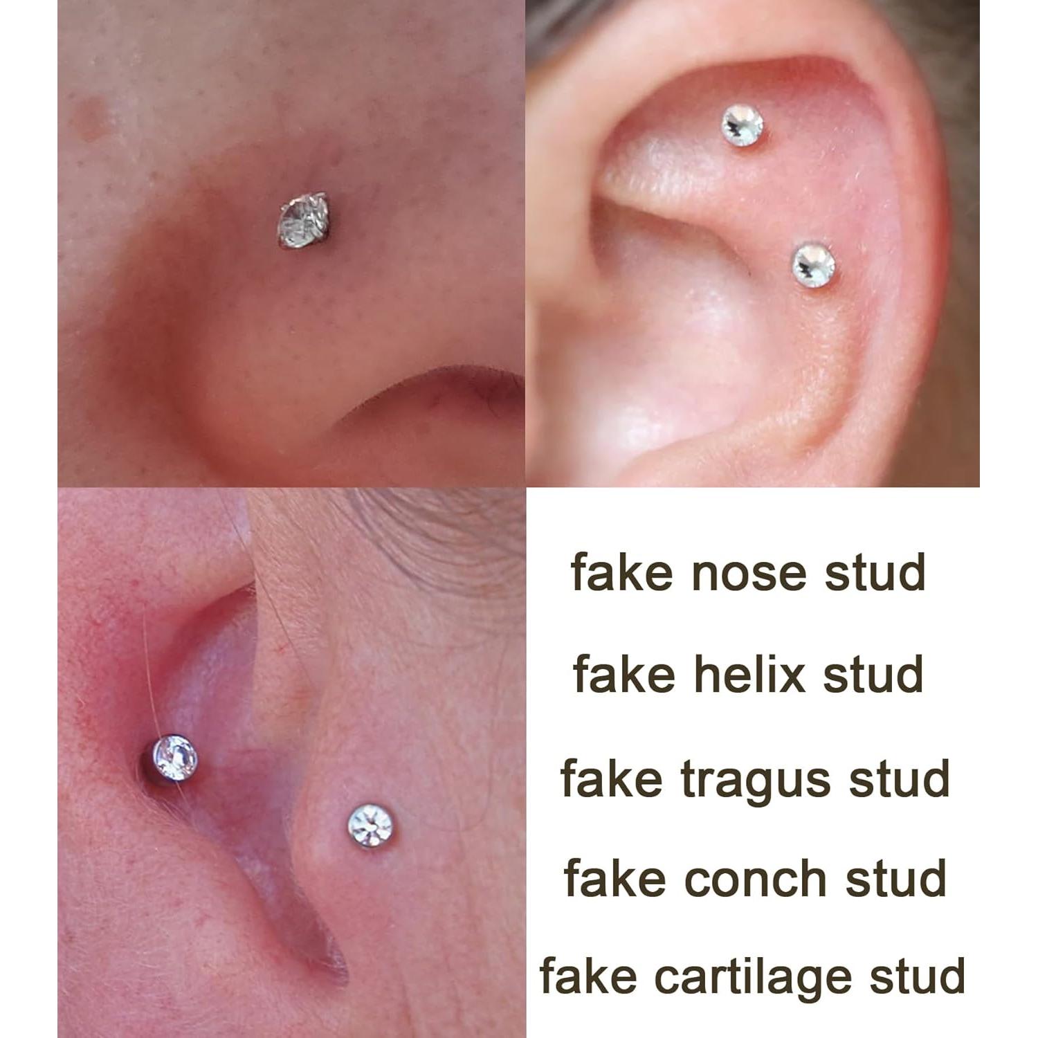 Piercing Falso de Nariz y Labio MODRSA - 180 Piezas Autoadhesivas