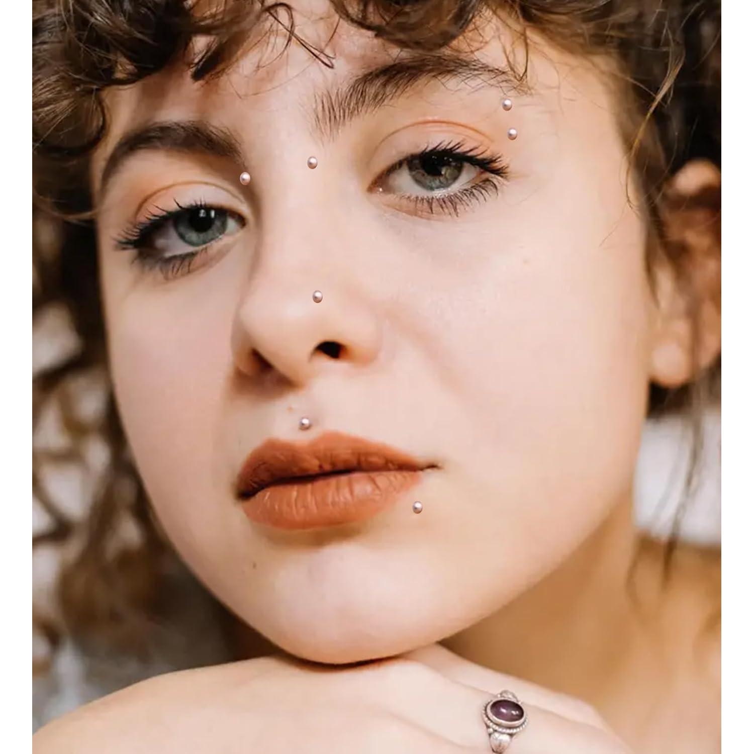 Piercing Falso de Nariz y Labio MODRSA - 180 Piezas Autoadhesivas