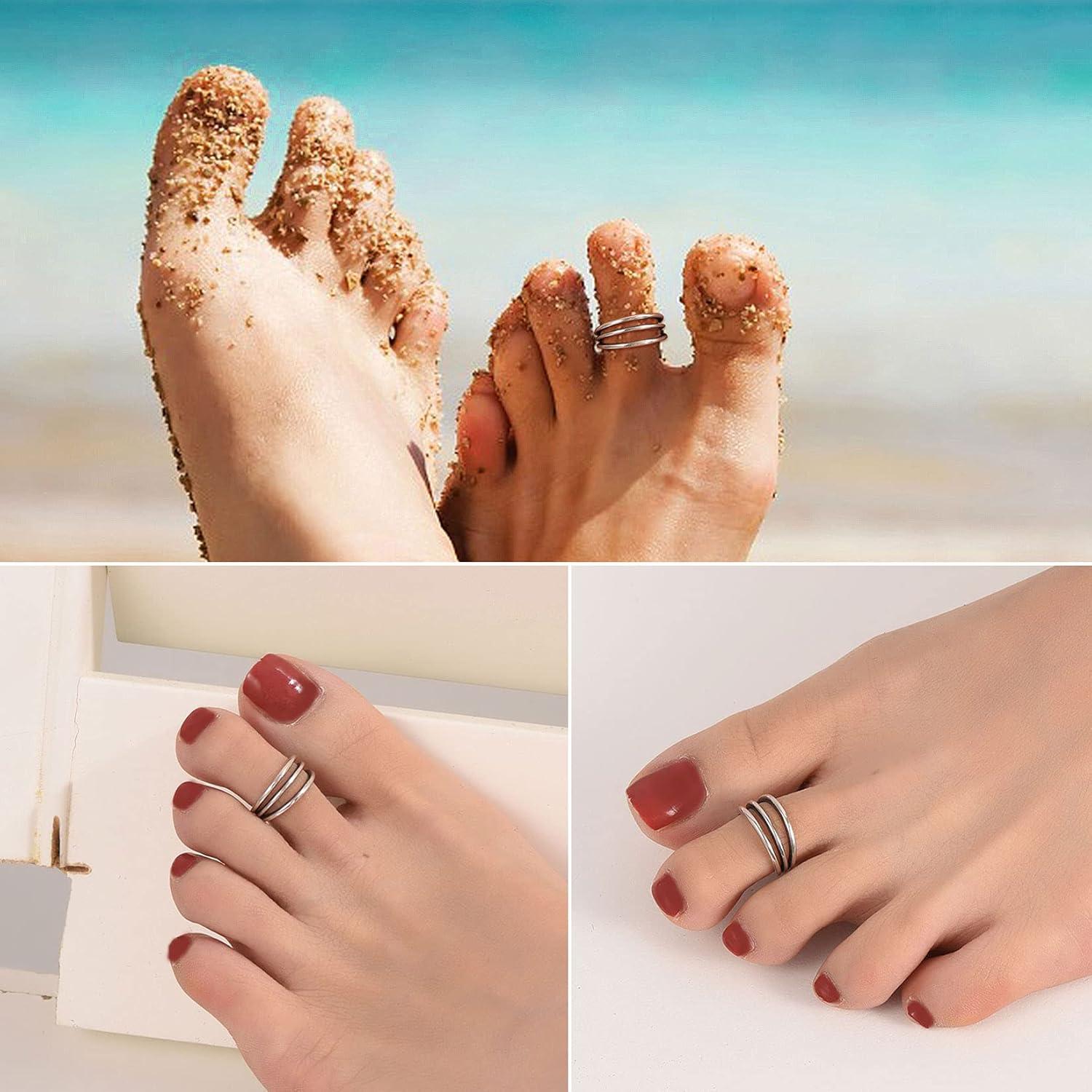 Anillo de Dedo del Pie Ajustable Plata Esterlina 925 SILVERCUTE