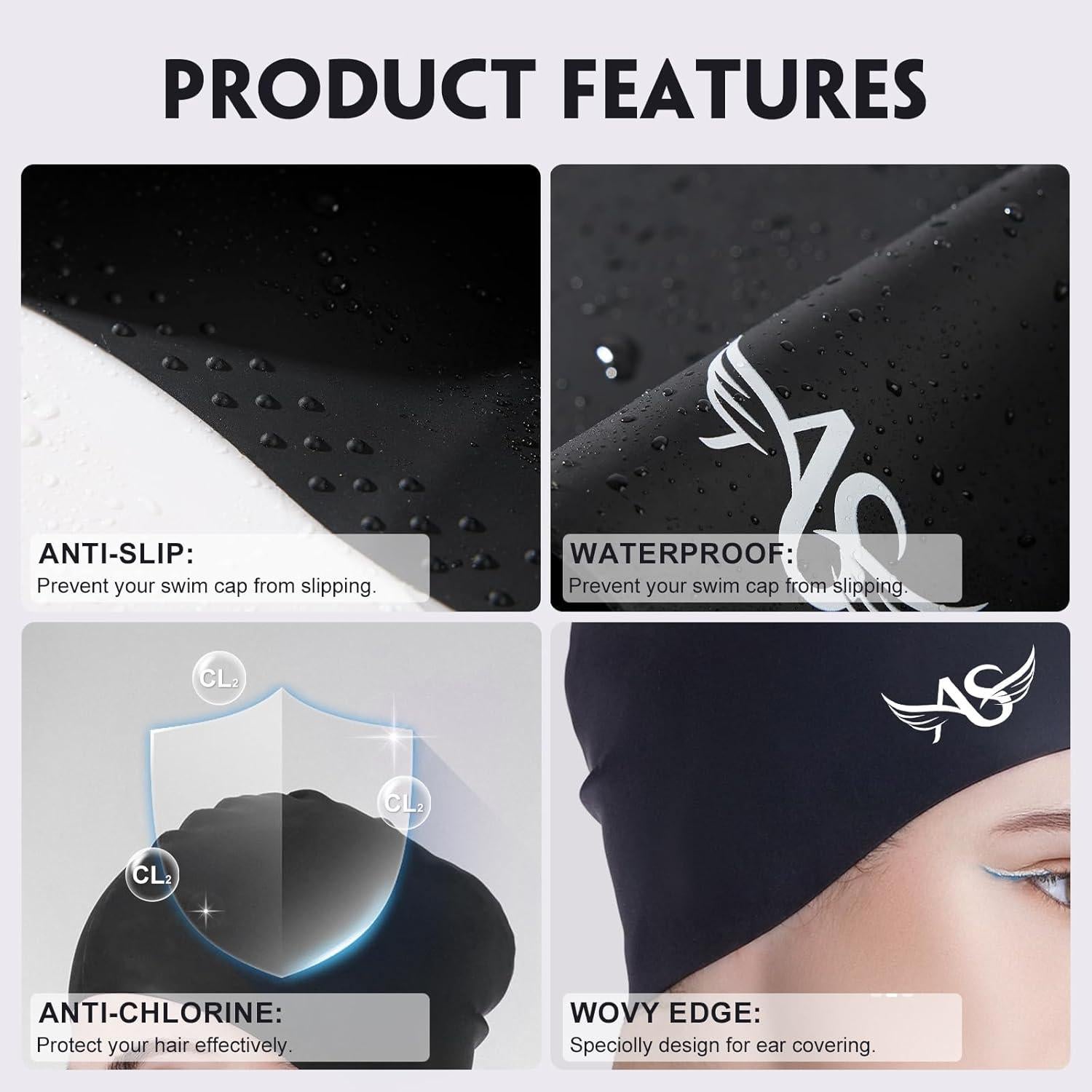 Gorro de Natación Angel Season Silicona para Cabello Largo