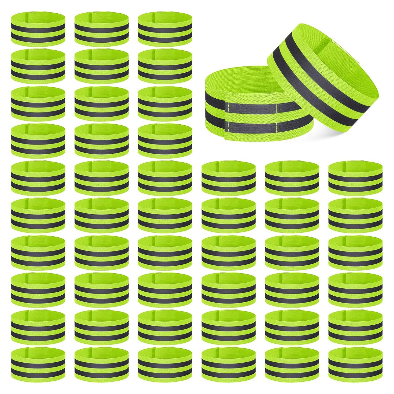 Zubebe 48 Piezas Bandas Reflectantes Verdes para Correr