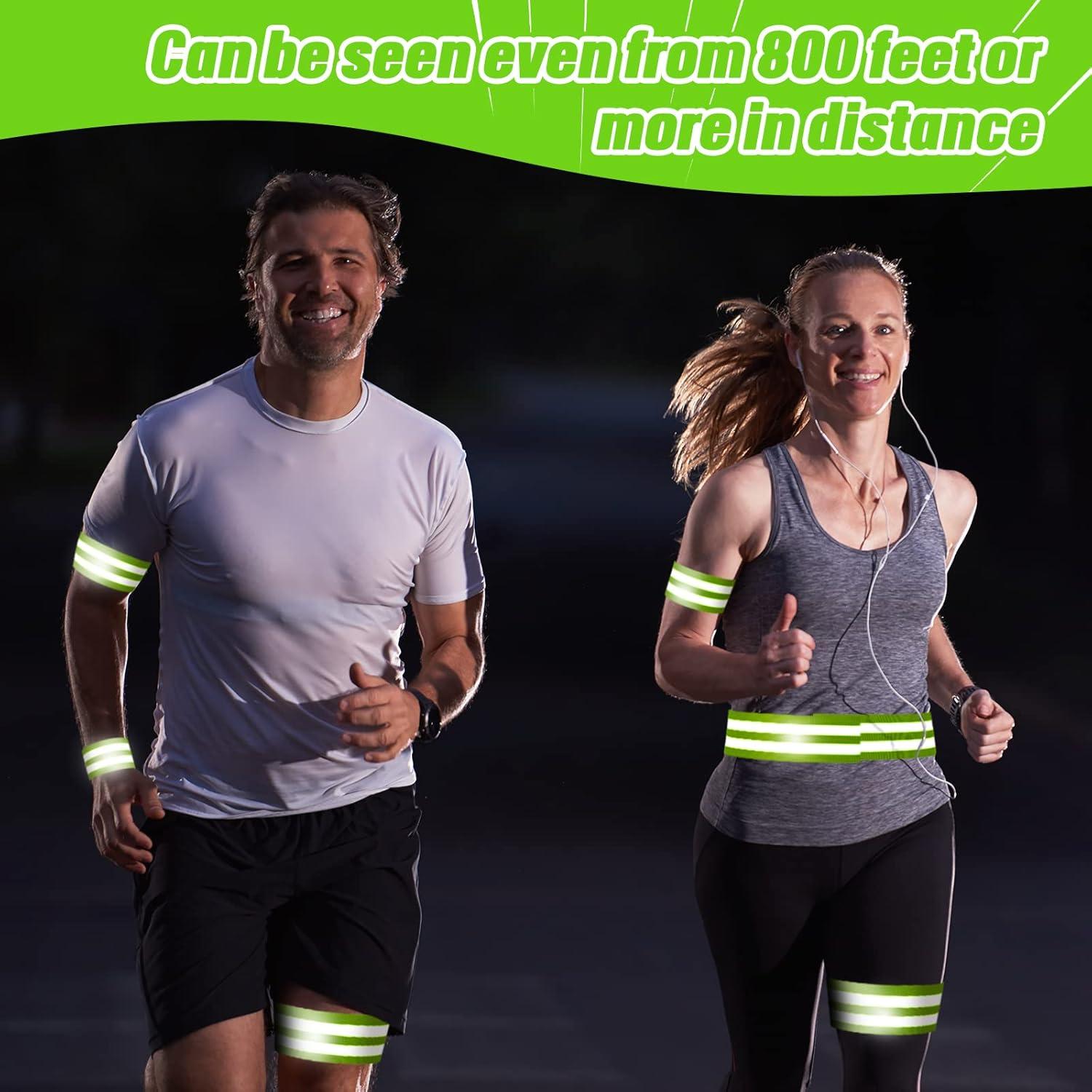 Zubebe 48 Piezas Bandas Reflectantes Verdes para Correr