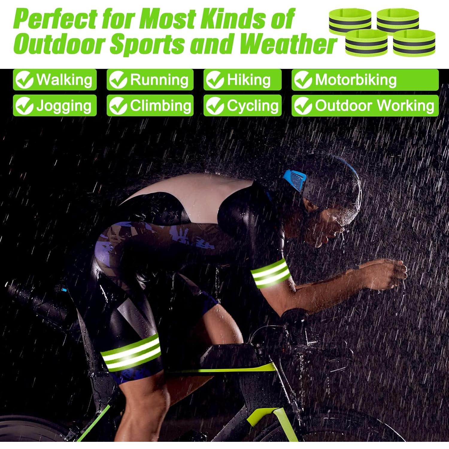 Zubebe 48 Piezas Bandas Reflectantes Verdes para Correr