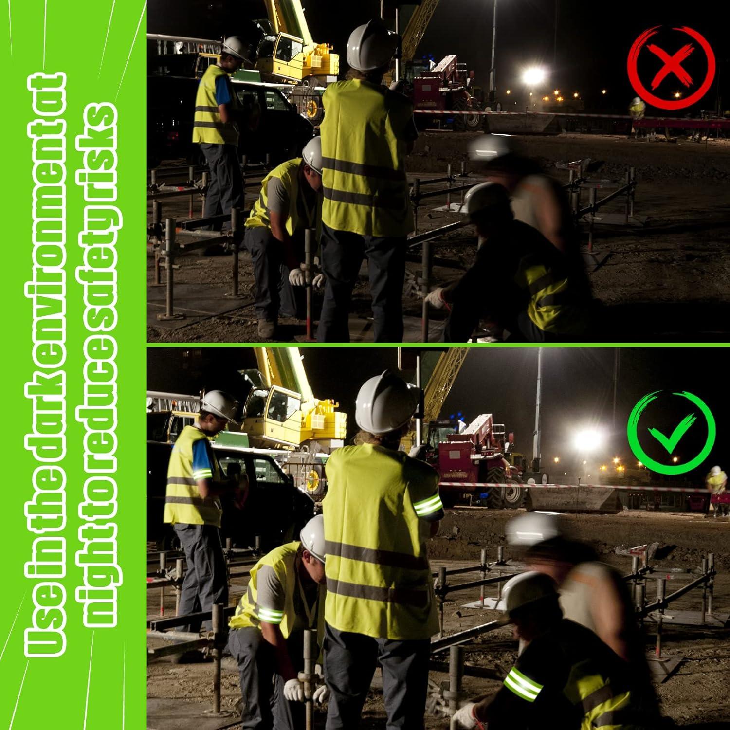 Zubebe 48 Piezas Bandas Reflectantes Verdes para Correr