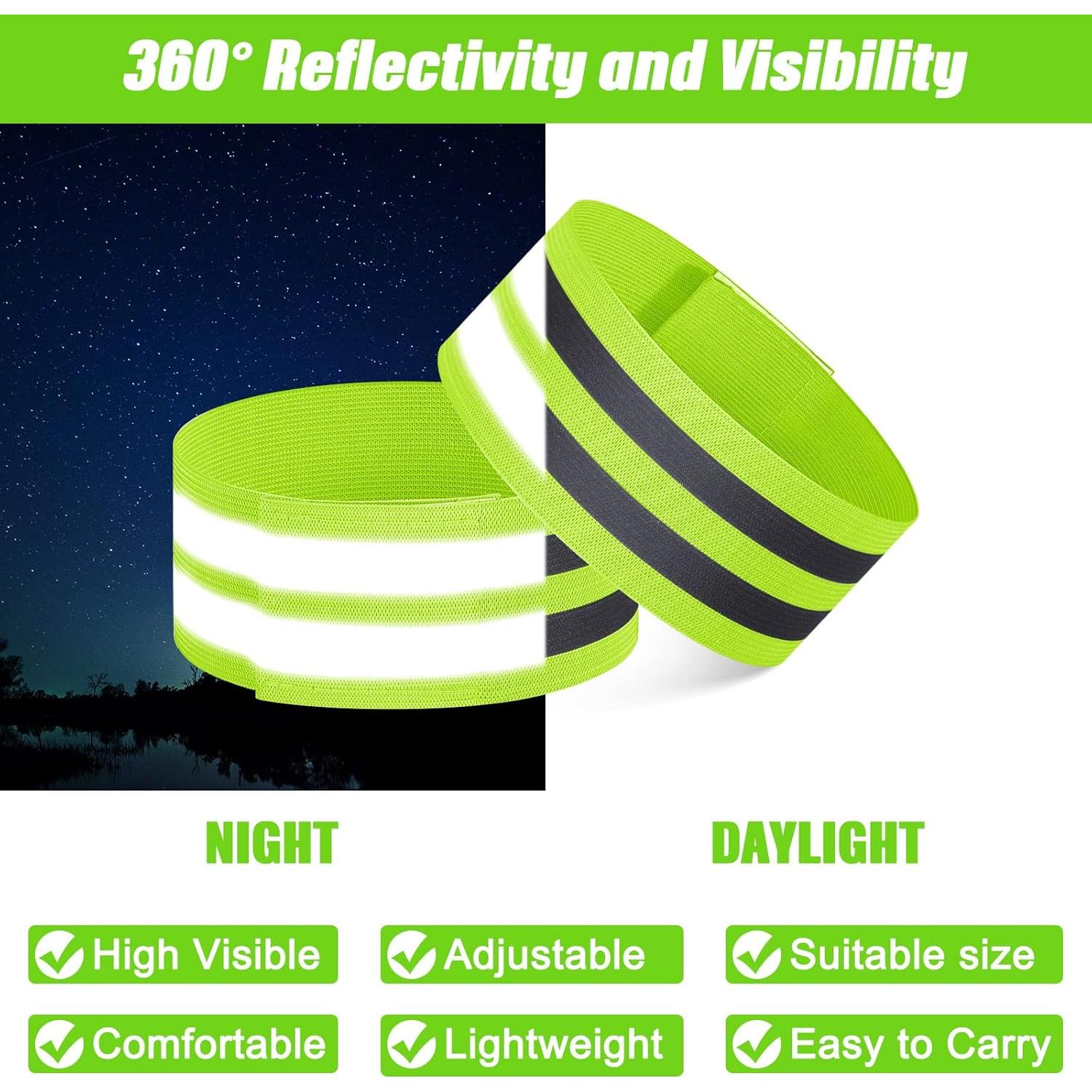 Zubebe 48 Piezas Bandas Reflectantes Verdes para Correr