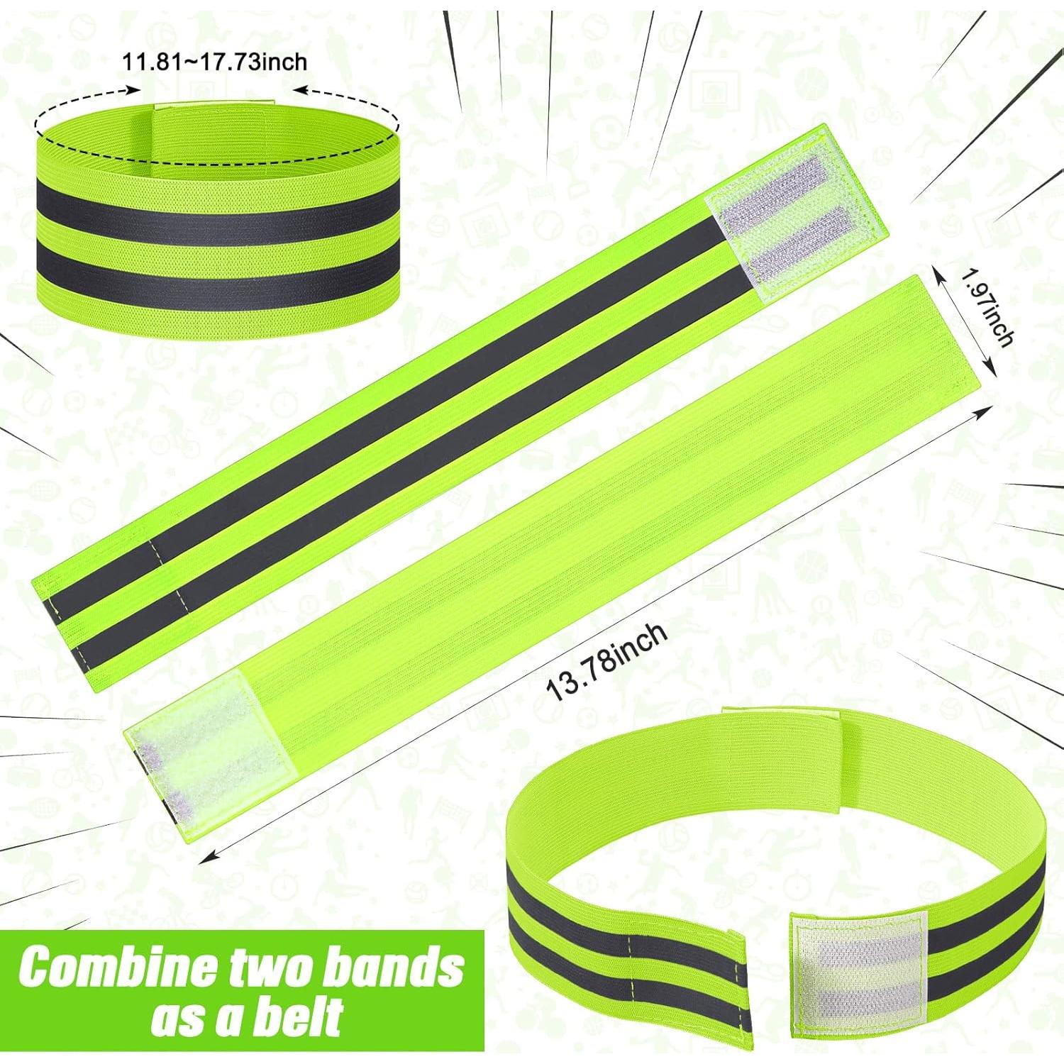 Zubebe 48 Piezas Bandas Reflectantes Verdes para Correr