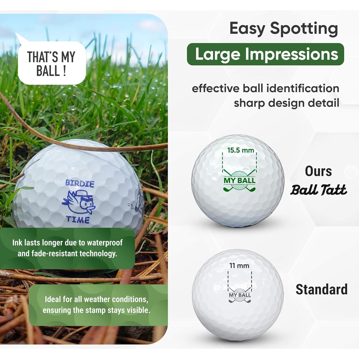 Sello de Pelota de Golf Ball Tatt - Marcador Autoinking Impermeable