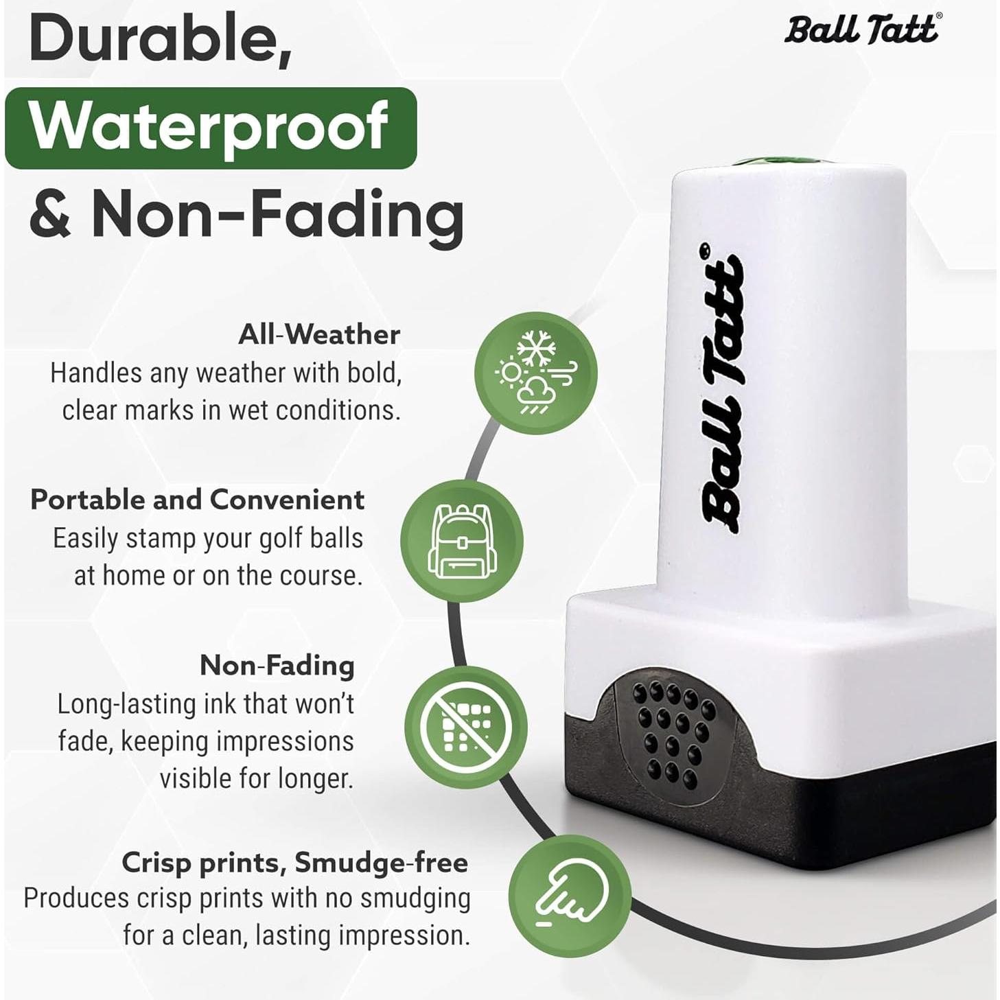 Sello de Pelota de Golf Ball Tatt - Marcador Autoinking Impermeable