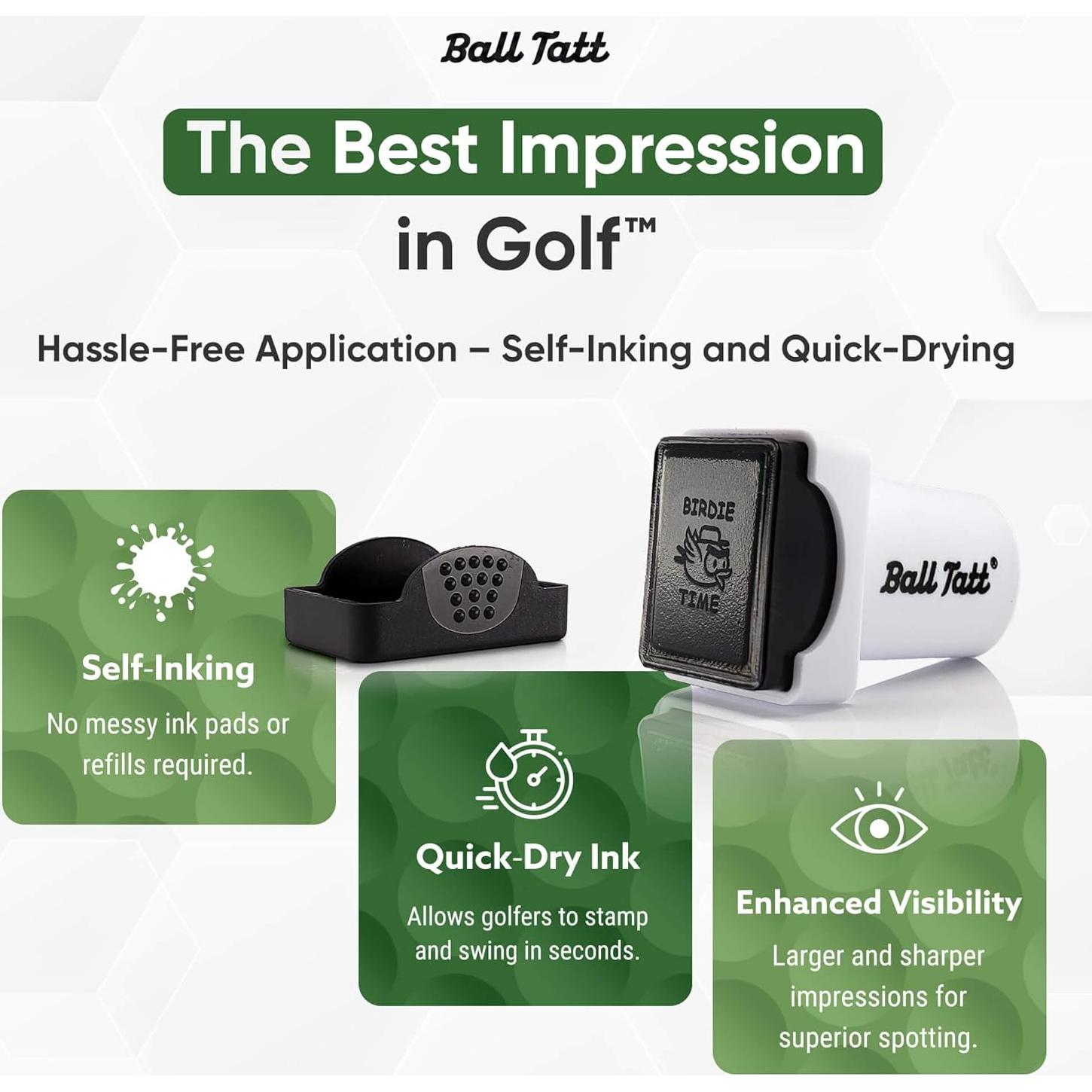 Sello de Pelota de Golf Ball Tatt - Marcador Autoinking Impermeable