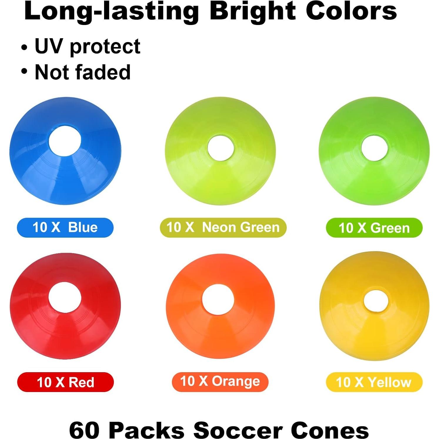 60 Conos de Fútbol DUNCHATY con Bolsa de Transporte