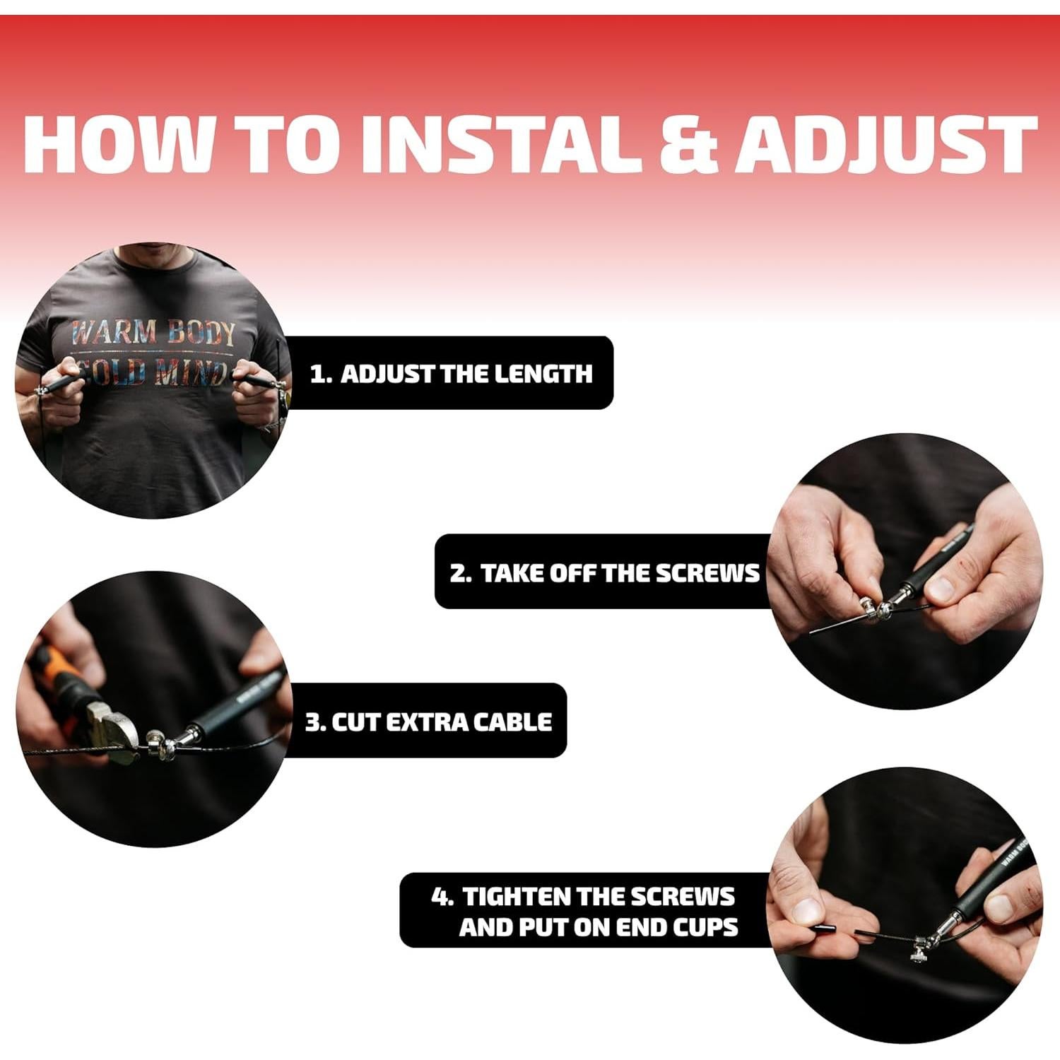 Cuerda de Salto Ajustable WARM BODY COLD MIND 2.79m Unisex