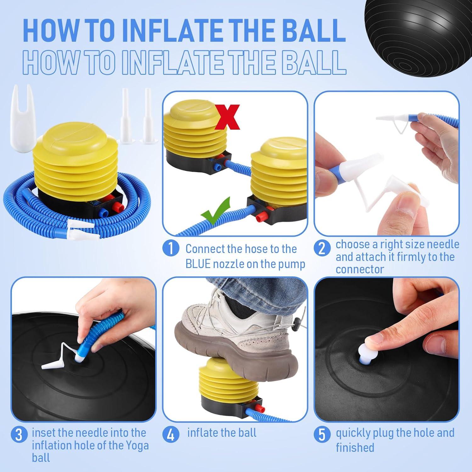 Bolas de Yoga Leyndo 65 cm Antirrotura con Bomba - 2 Pcs