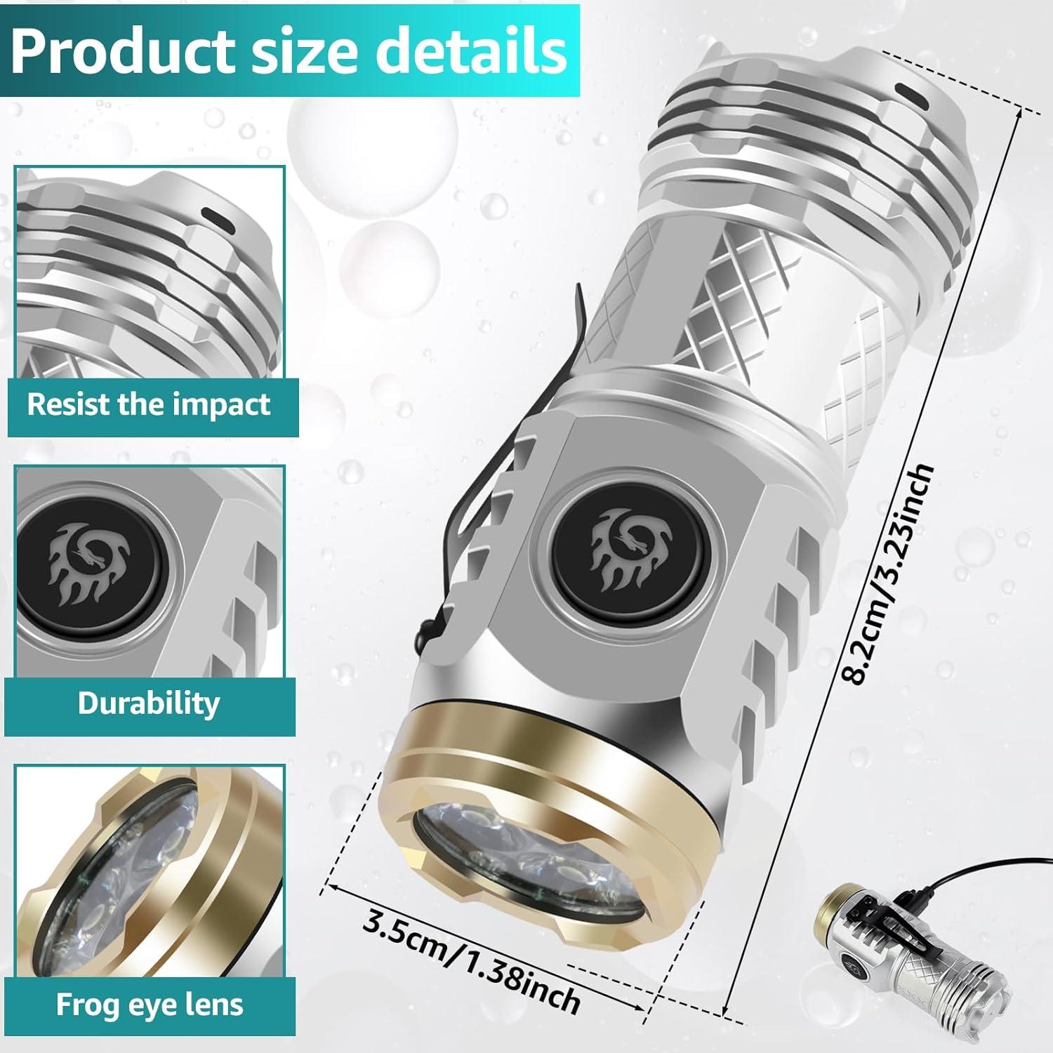 Mini Linterna LED NEMTMCUA 5 Modos Impermeable IPX4 8.2cm