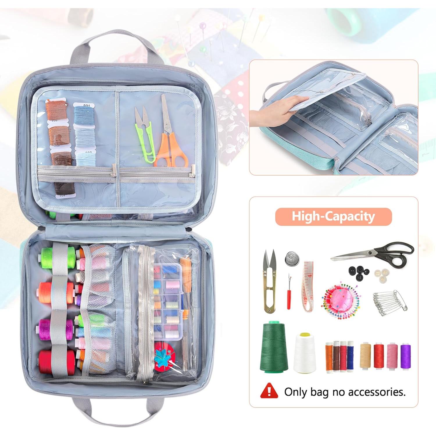 Organizador de Costura LUXJA Azul con Bolsillos Versátiles