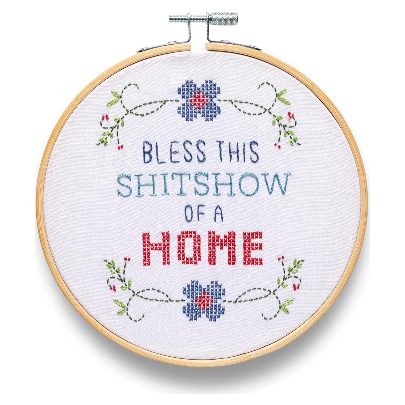 Kit de Bordado FUNATIC 6" Punto de Cruz con Aro de Bambú