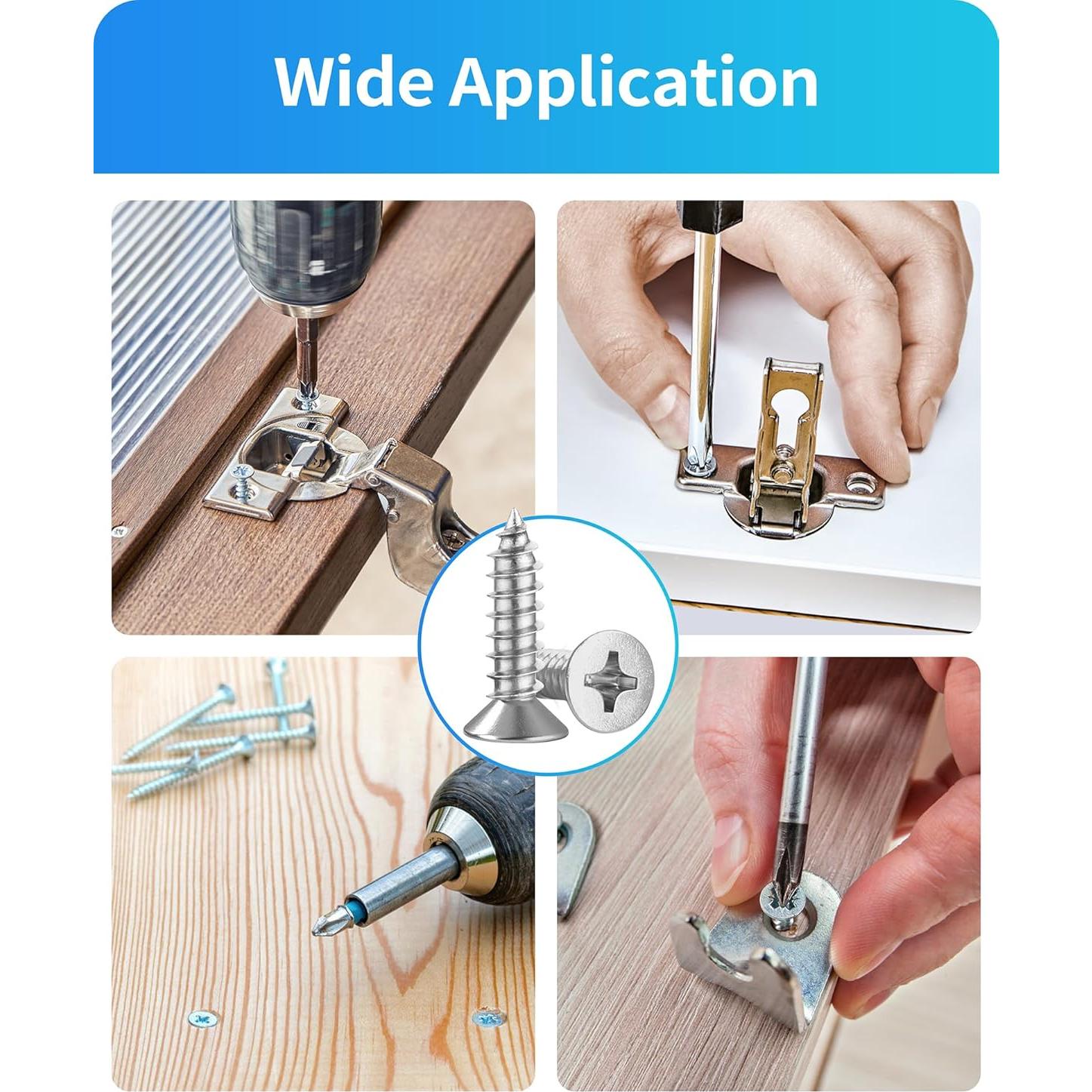 Conjunto de Tornillos de Madera DIVANC 520 Pcs Acero Inoxidable