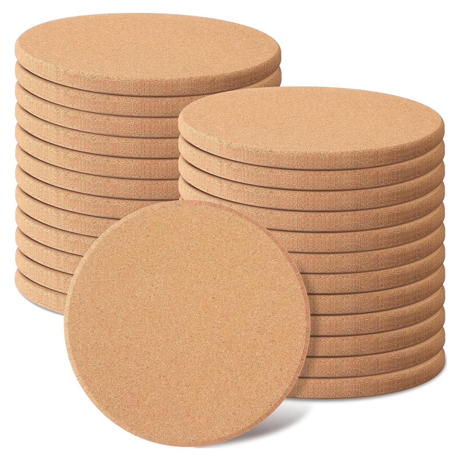 Paquete de 16 Trivets de Corcho Panitay 20 cm Resistentes al Calor