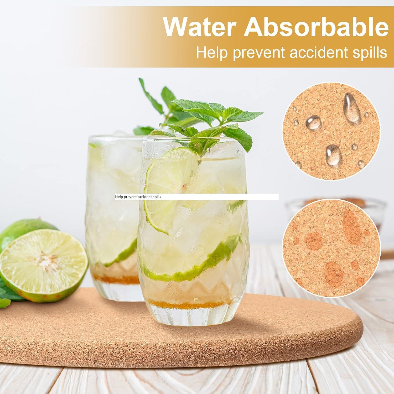 Paquete de 16 Trivets de Corcho Panitay 20 cm Resistentes al Calor