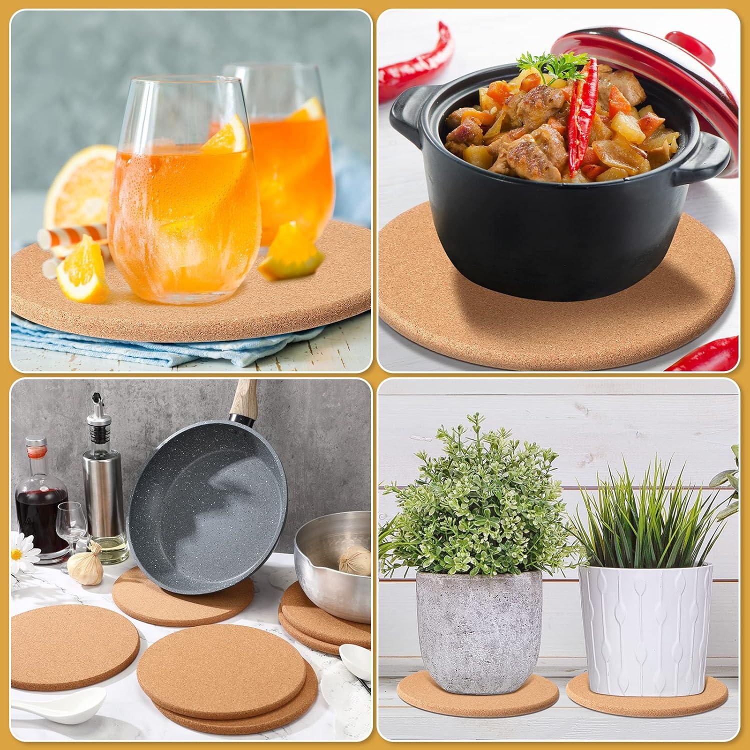 Paquete de 16 Trivets de Corcho Panitay 20 cm Resistentes al Calor