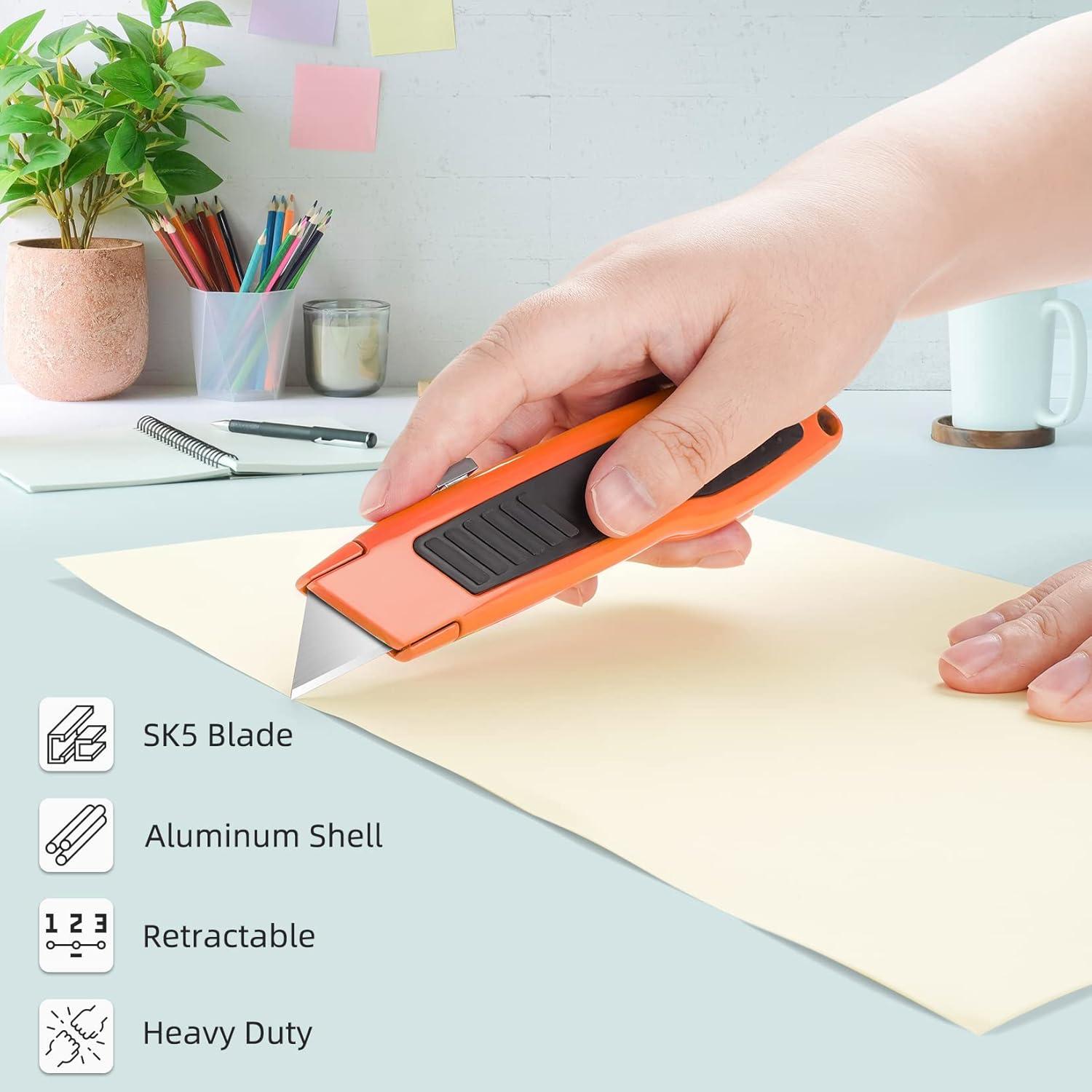 Cuchillos Utilitarios Retráctiles DIYSELF 4 Piezas con 10 Cuchillas