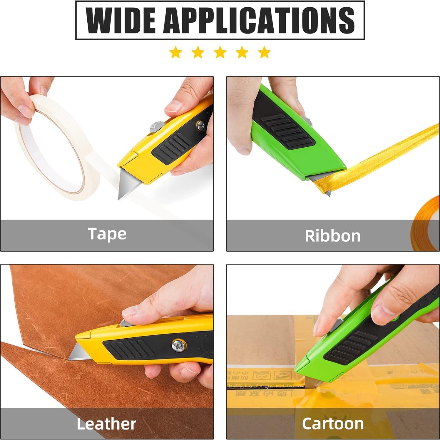 Cuchillos Utilitarios Retráctiles DIYSELF 4 Piezas con 10 Cuchillas