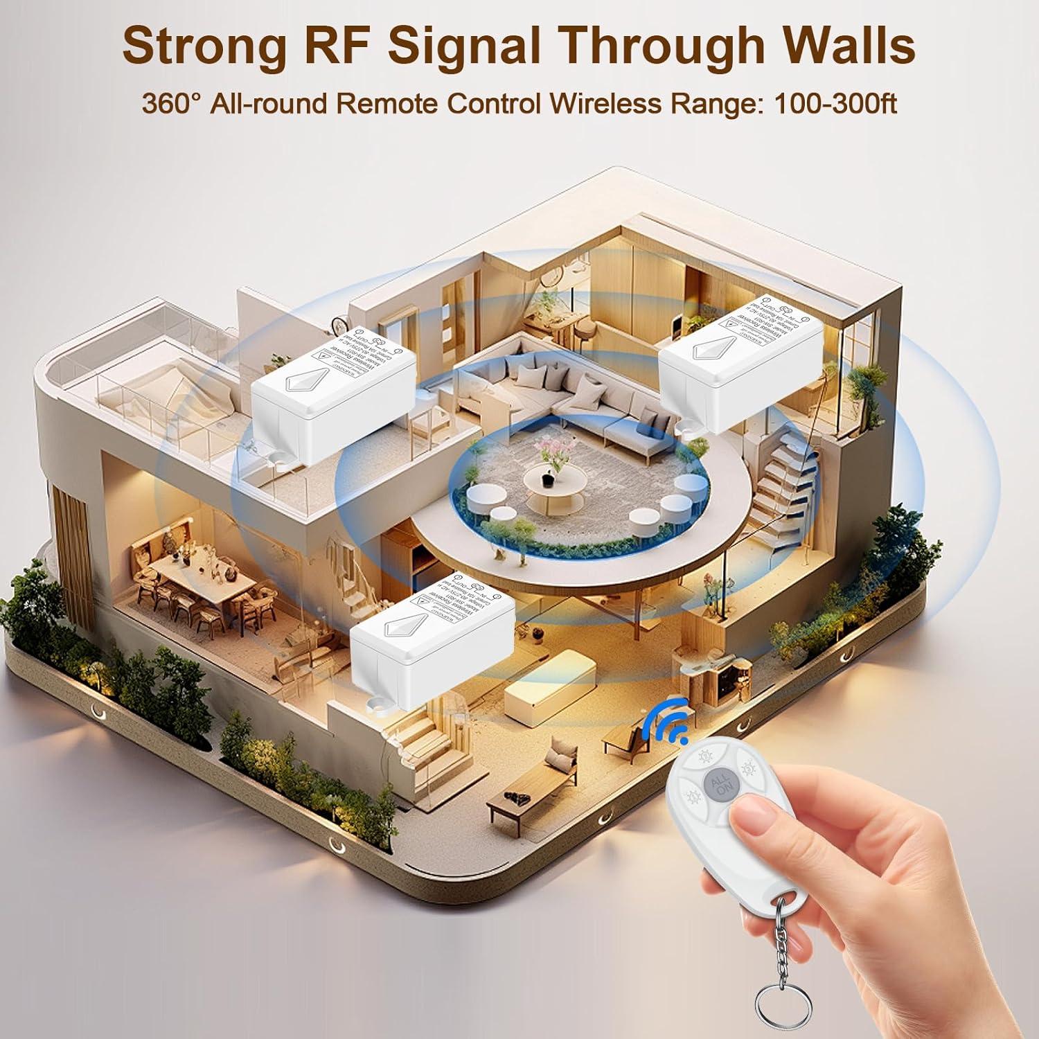 Kit Interruptor Inalámbrico Thinkbee WL11C, Control Remoto 3 Teclas
