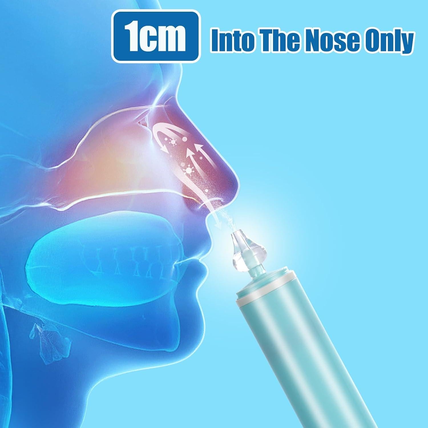 Aspirador Nasal Manual Elfzone - 2 Piezas - Portátil Azul