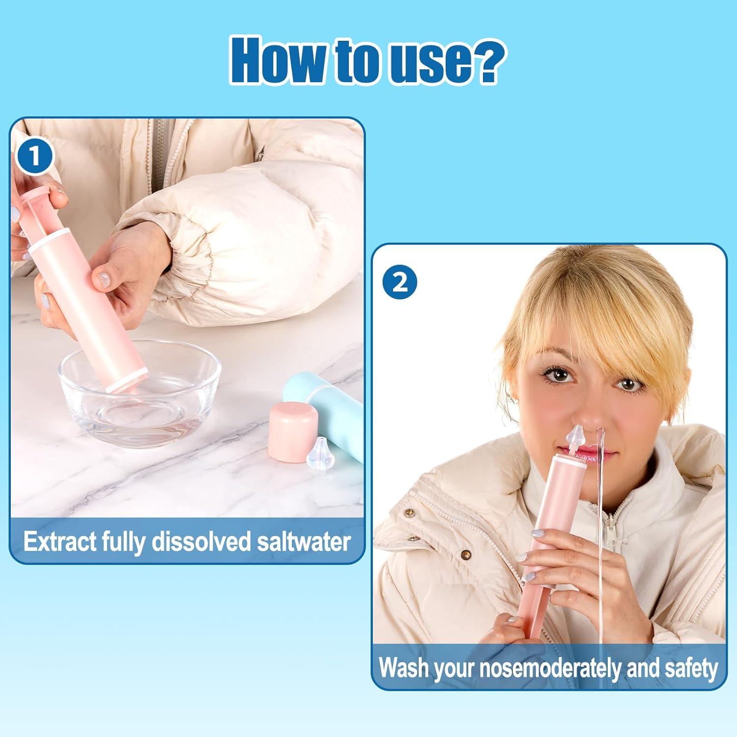 Aspirador Nasal Manual Elfzone - 2 Piezas - Portátil Azul