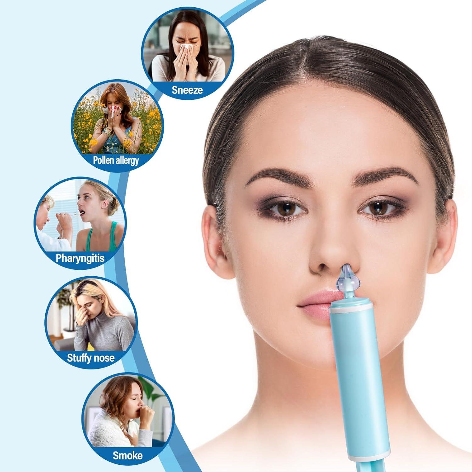 Aspirador Nasal Manual Elfzone - 2 Piezas - Portátil Azul