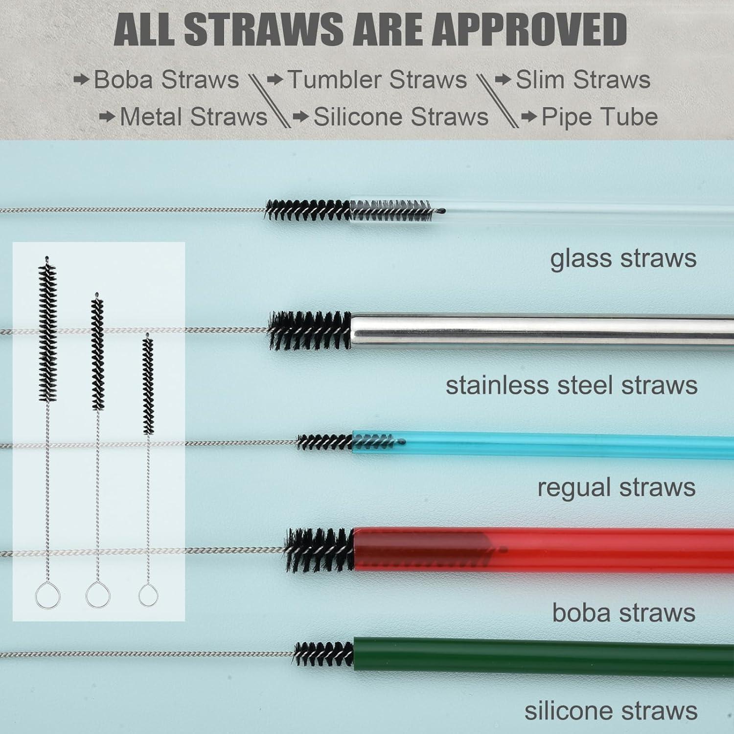 ALINK Juego de 8 Cepillos de Botellas con Soporte Negro