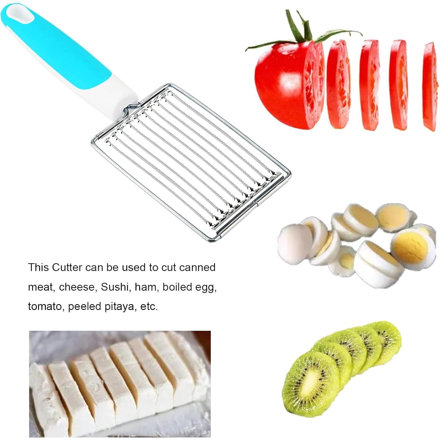 Cortador de Carne Fría ASHATA Acero Inoxidable 24.5 cm Azul