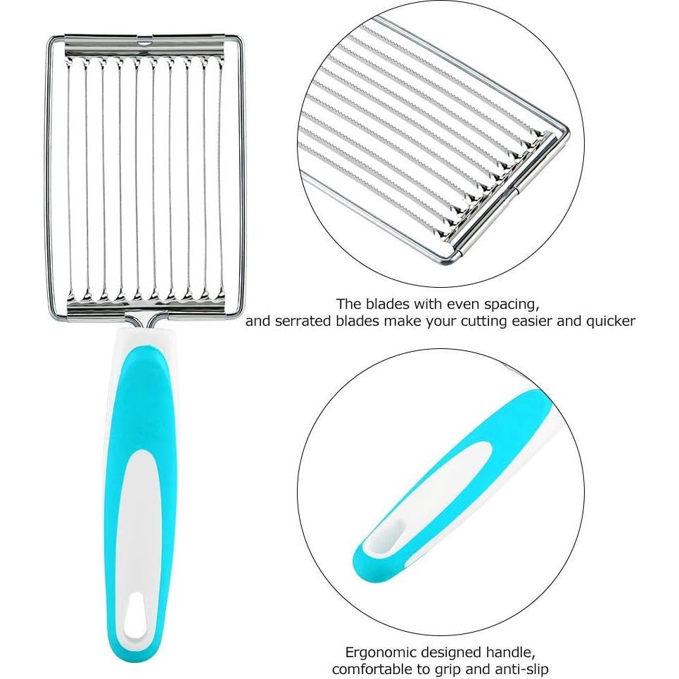 Cortador de Carne Fría ASHATA Acero Inoxidable 24.5 cm Azul