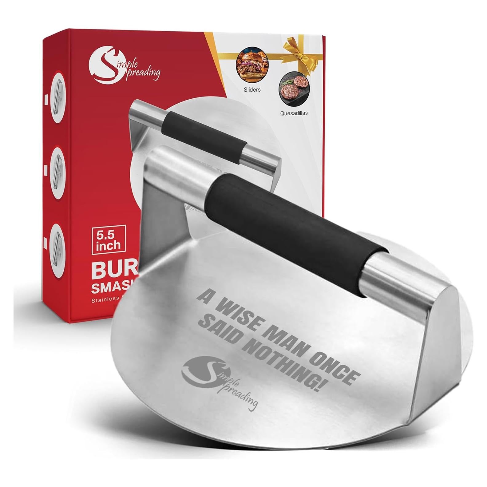 Prensa para Hamburguesas Simple Preading 5.5" XL Acero Inoxidable