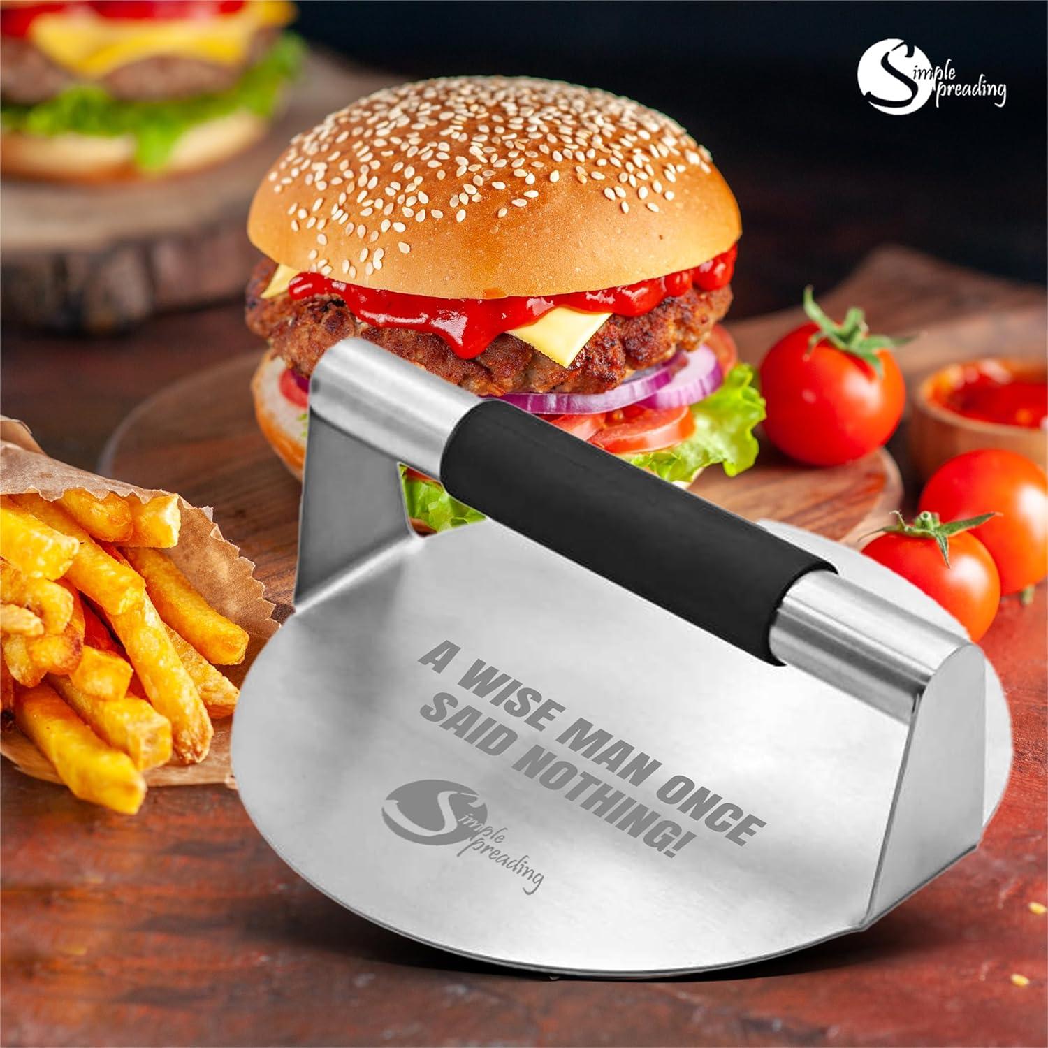 Prensa para Hamburguesas Simple Preading 5.5" XL Acero Inoxidable