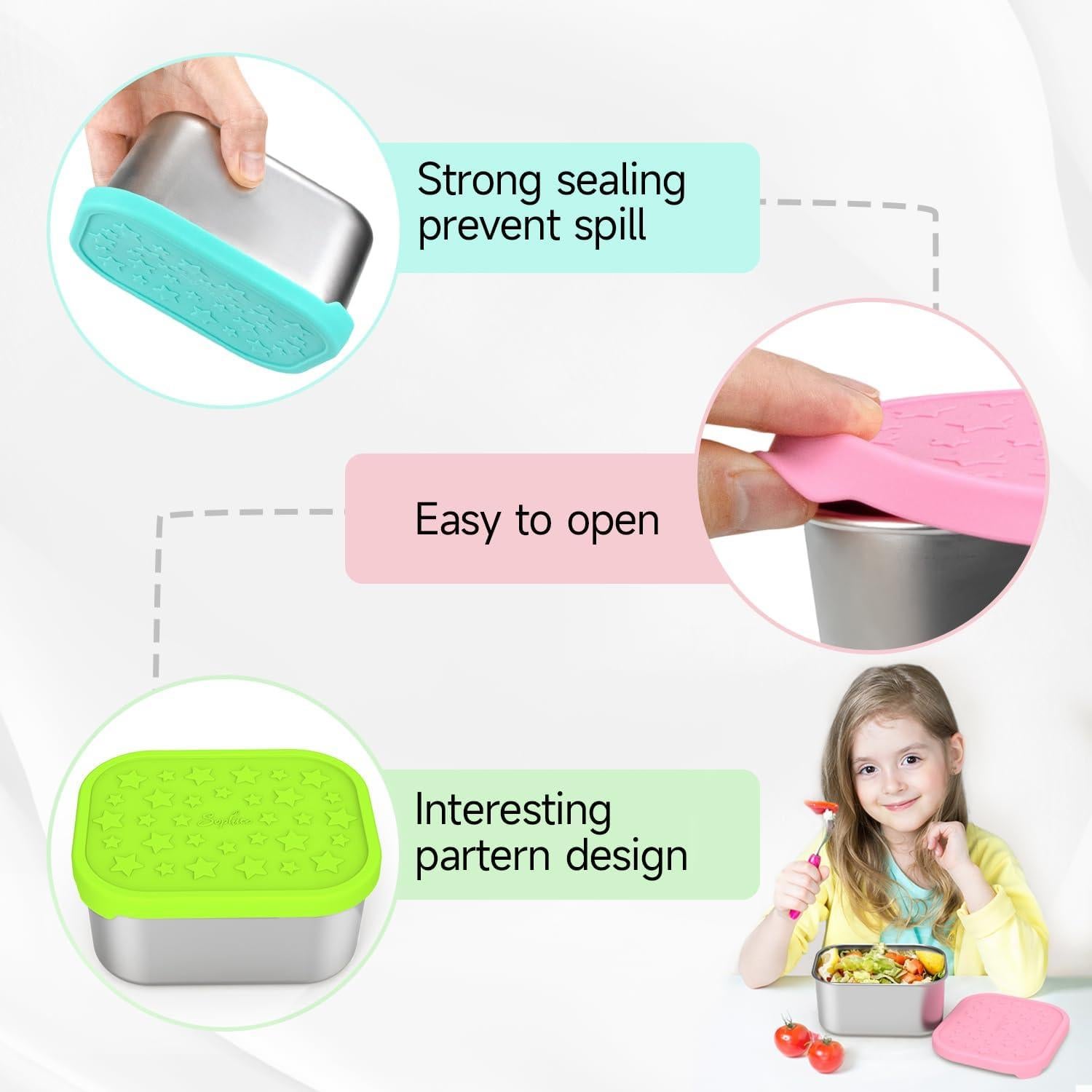 Contenedores de Snack SOPHICO Acero Inoxidable 14oz 4 Pack