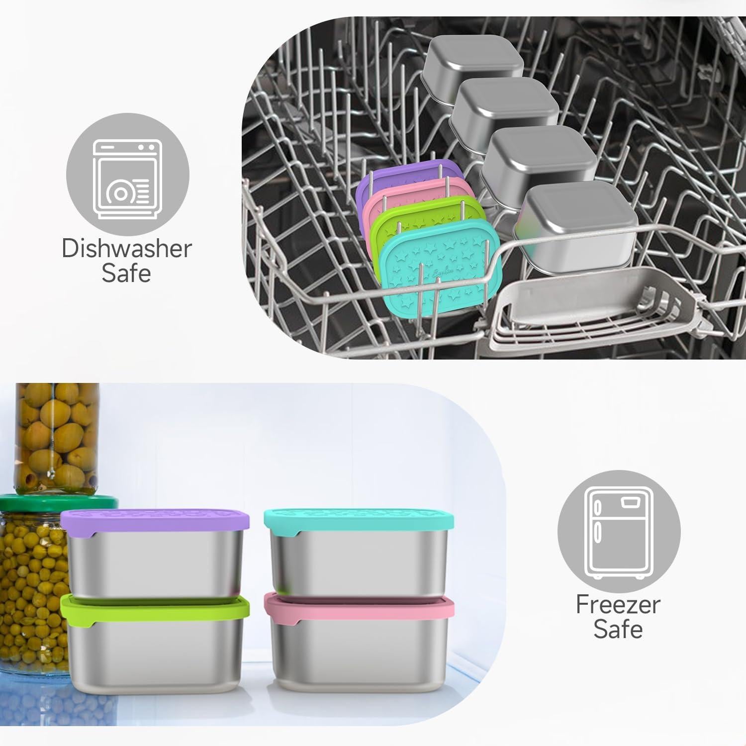 Contenedores de Snack SOPHICO Acero Inoxidable 14oz 4 Pack