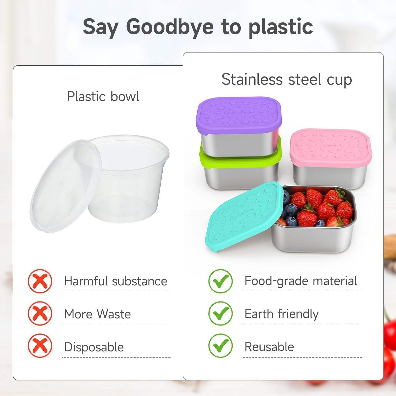 Contenedores de Snack SOPHICO Acero Inoxidable 14oz 4 Pack