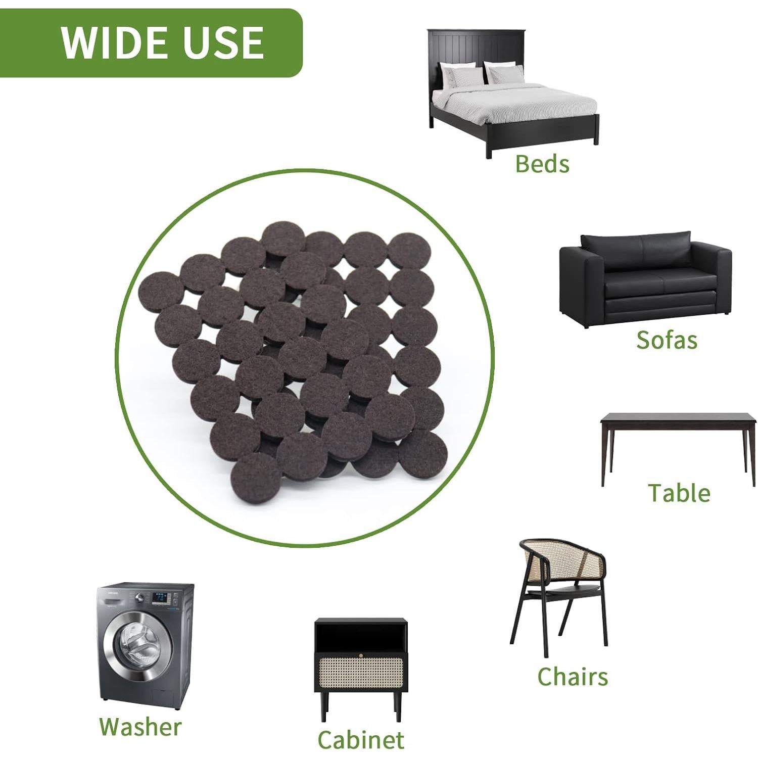 Almohadillas de Fieltro para Muebles Covercorner 96 PCS Redondas