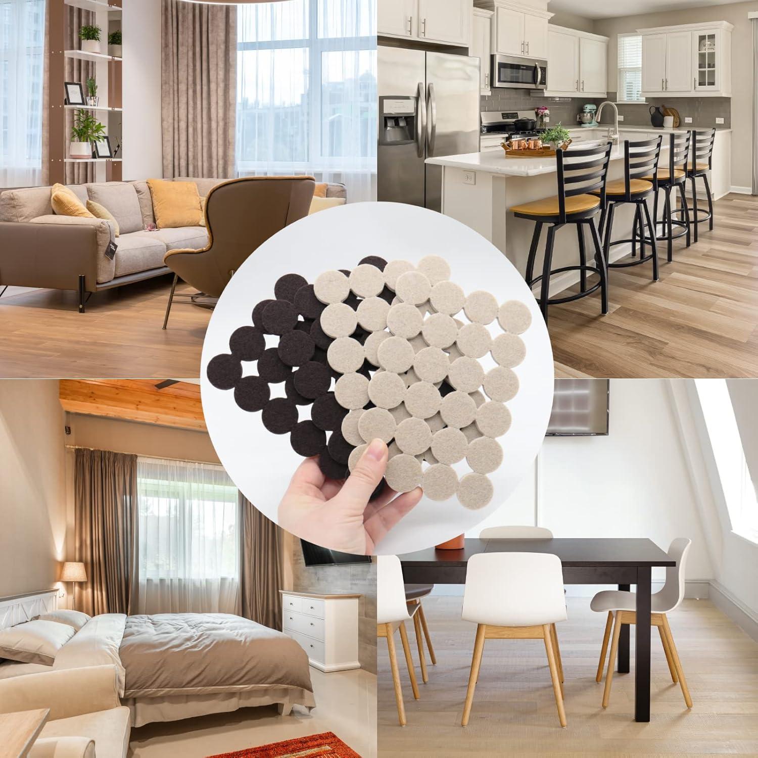 Almohadillas de Fieltro para Muebles Covercorner 96 PCS Redondas