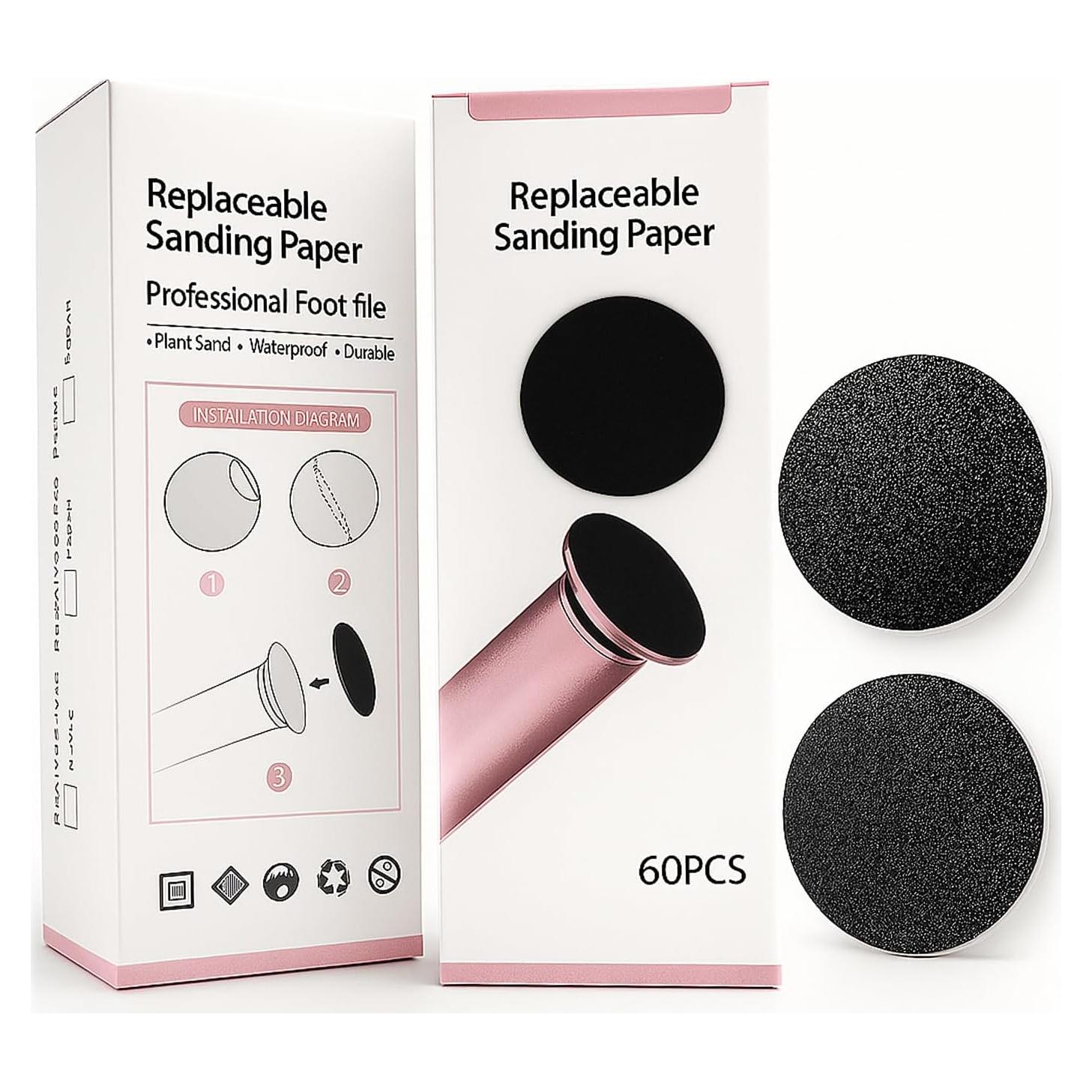 Juego de papel de lija 60 piezas TAOMAND 4.3 cm para pedicura