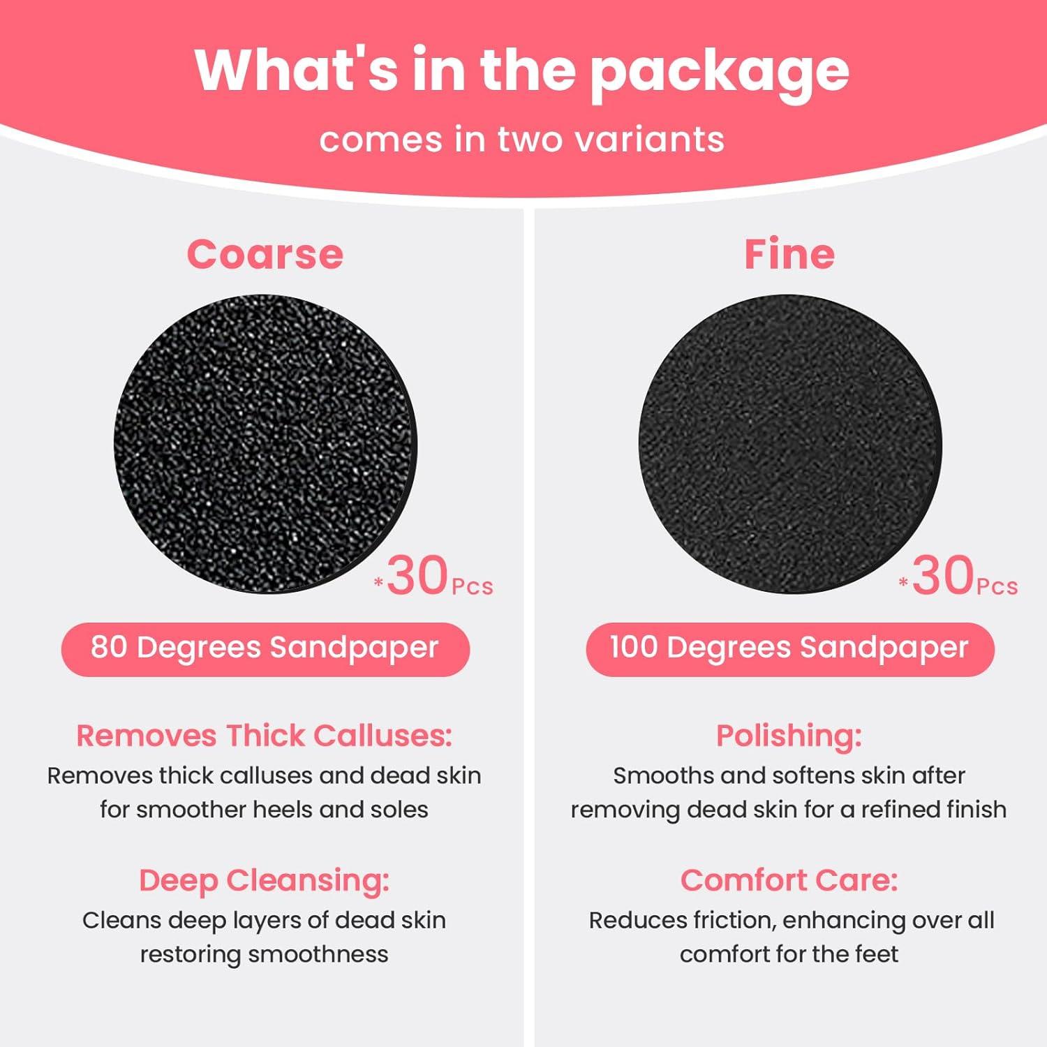 Juego de papel de lija 60 piezas TAOMAND 4.3 cm para pedicura