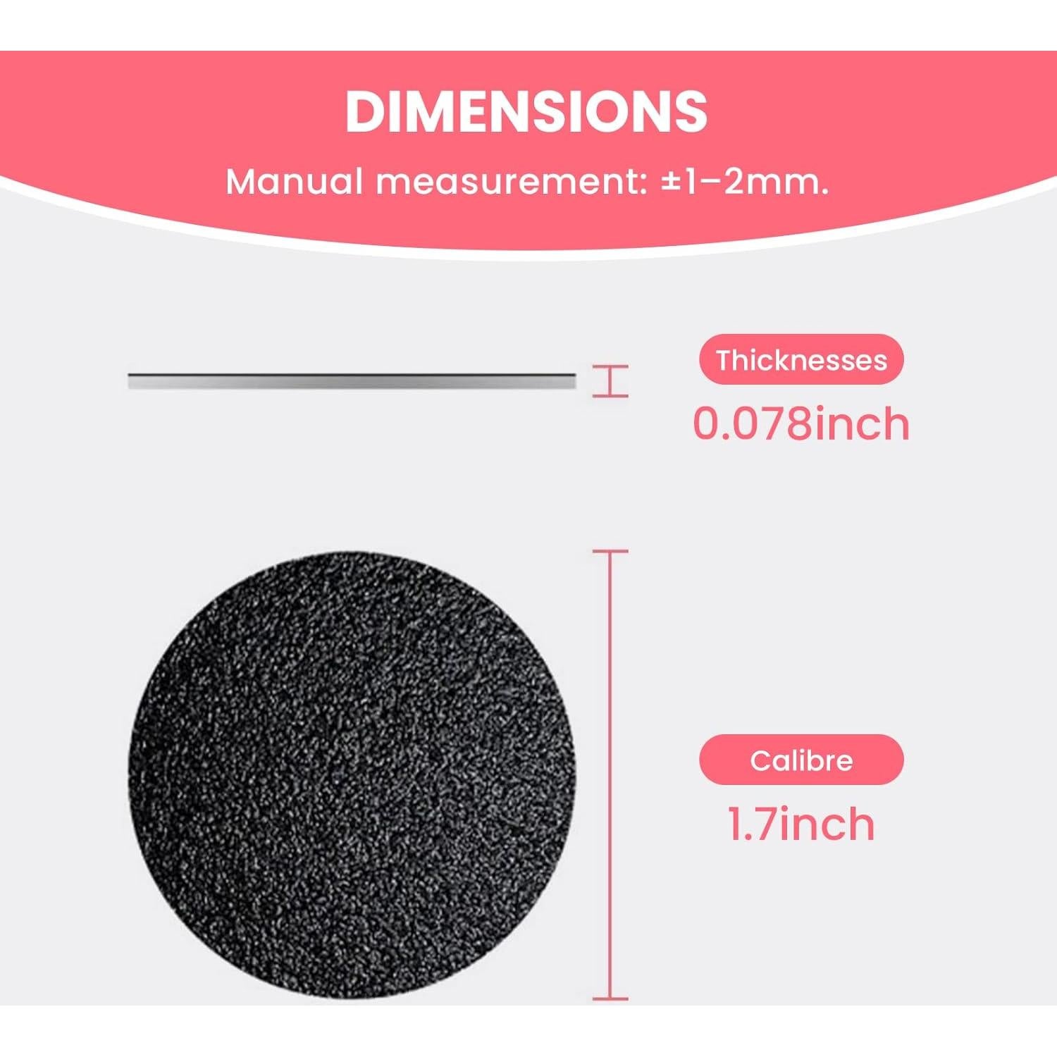 Juego de papel de lija 60 piezas TAOMAND 4.3 cm para pedicura