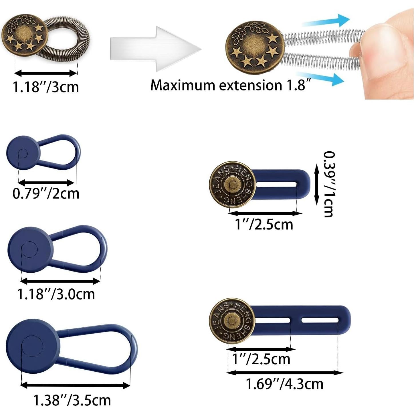 Extensores de Cintura Lmuwecno 14 Pcs Ajustables Multicolor