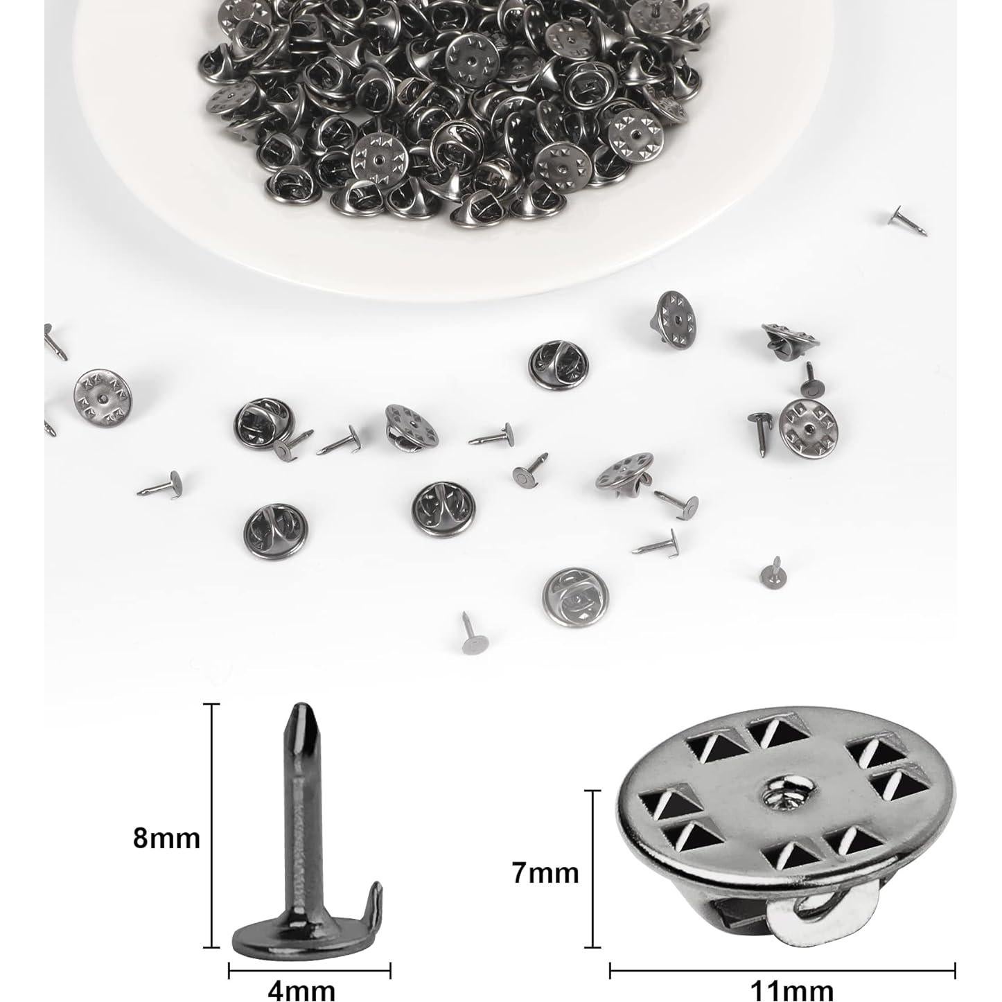 Pasadores de Corbata JANYUN 120 Piezas Clutch Mariposa Negro 4mm