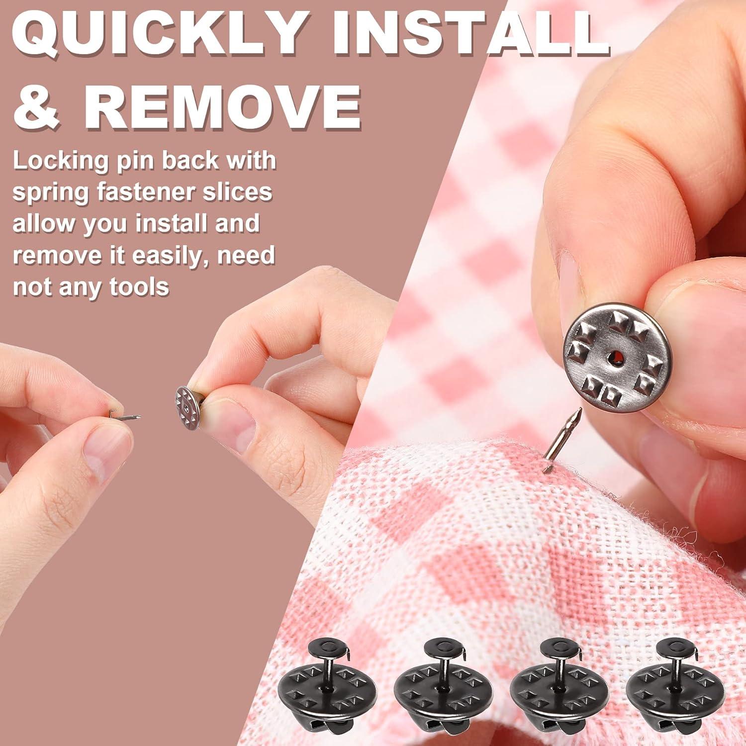 Pasadores de Corbata JANYUN 120 Piezas Clutch Mariposa Negro 4mm