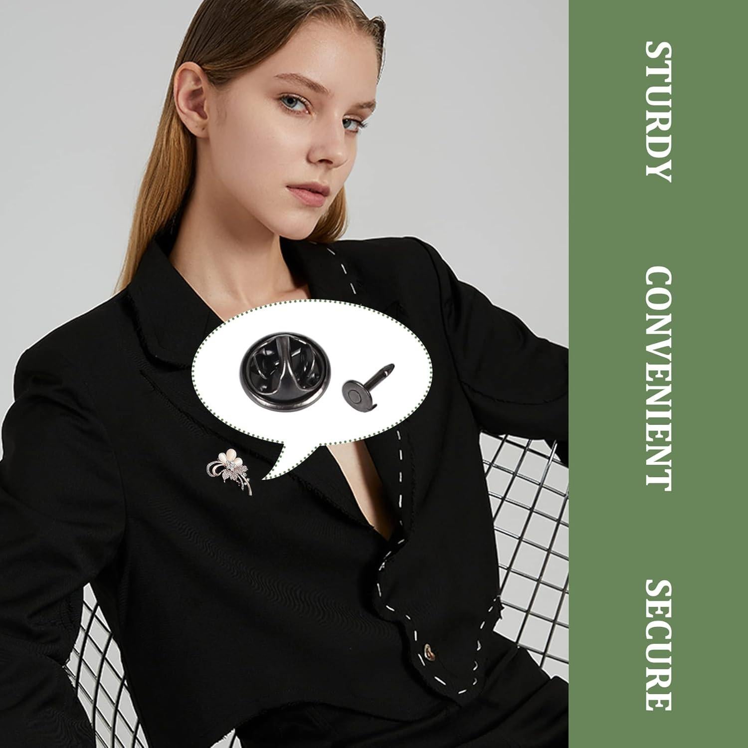 Pasadores de Corbata JANYUN 120 Piezas Clutch Mariposa Negro 4mm