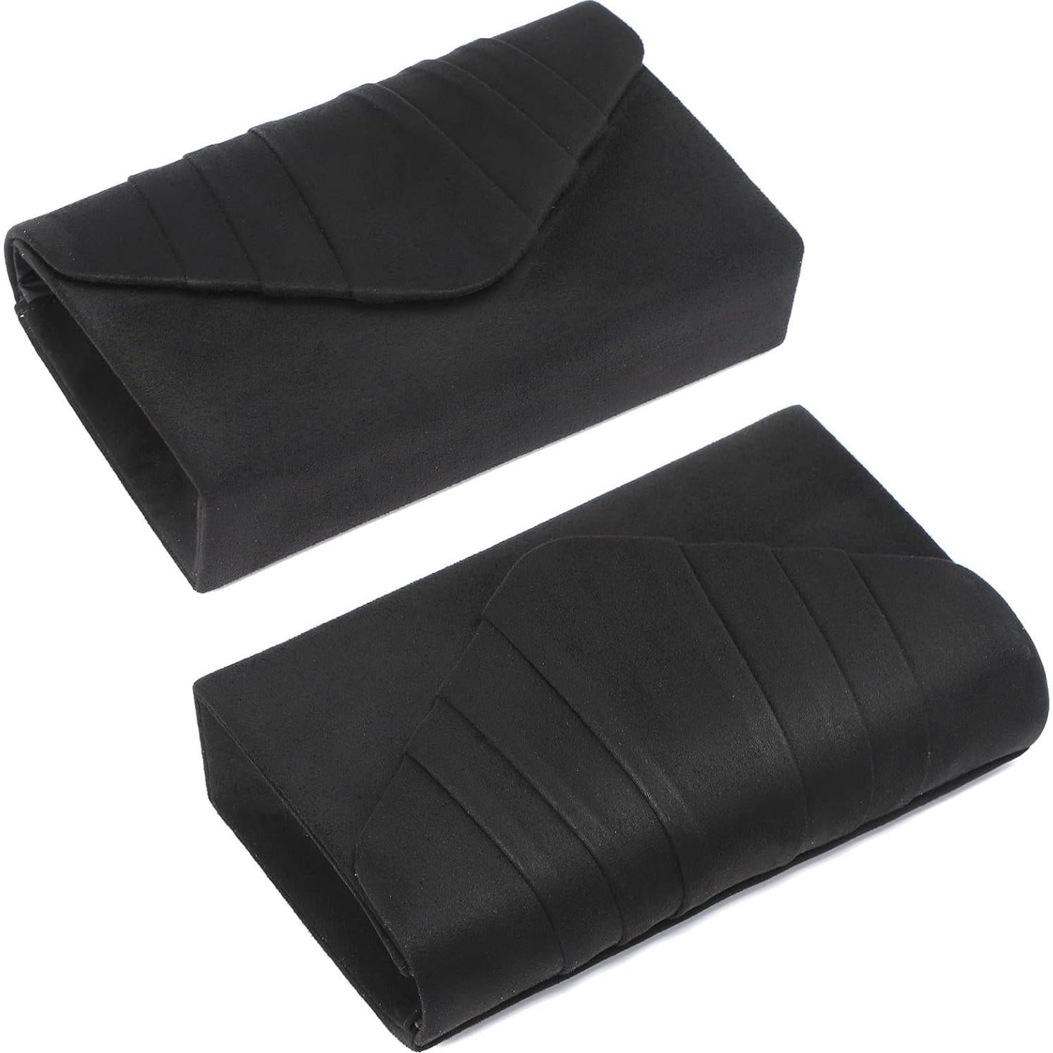 Bolso de Noche Dasein Clutch Plisado Negro Terciopelo