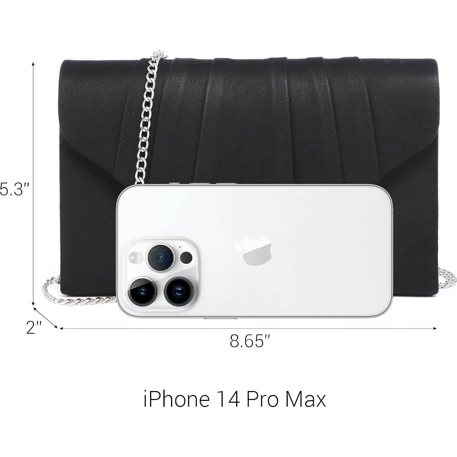 Bolso de Noche Dasein Clutch Plisado Negro Terciopelo