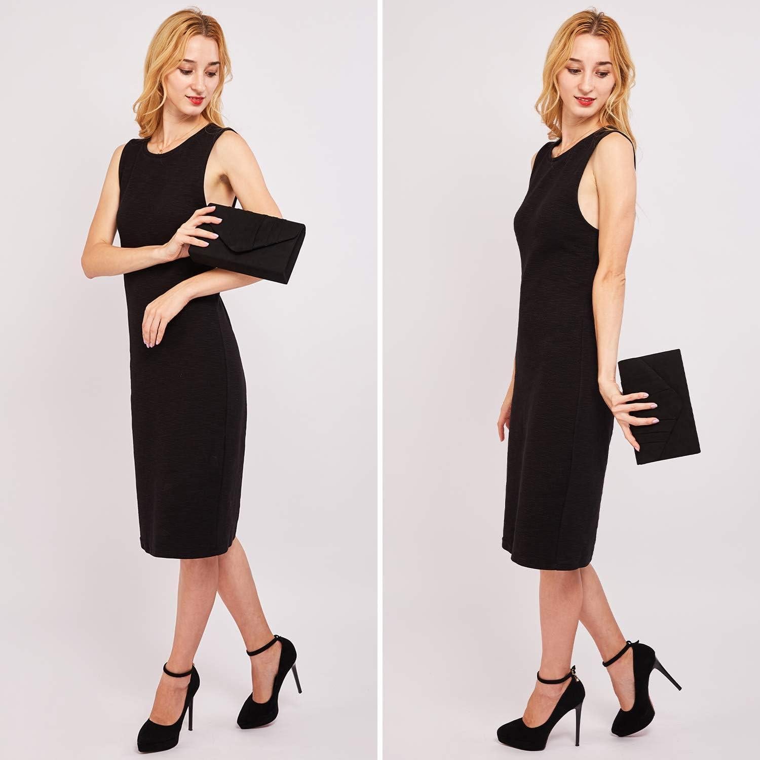 Bolso de Noche Dasein Clutch Plisado Negro Terciopelo